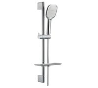 Nemo Spring Poggio ensemble barre de douche complet 650 mm avec fixations 3 jets avec support coulissant flexible lisse en matière synthétique avec porte-savon chromé S1013+T0201+D0301+HOSE 1.75