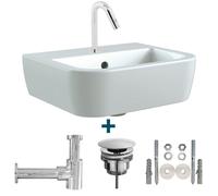 Nemo Spring Sun kit lave-mains 40x32.5x16.5cm avec trop-plein comprenant robinet d'eau froide et siphon en porcelaine blanche sw10735/sw21230/sw285879/sw290278/sw293011/