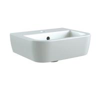 Nemo Spring Sun petit lavabo 400 x 325 x165 mm porcelaine blanc rectangulaire pré-percé trou de robinet central avec trop-plein LH10100