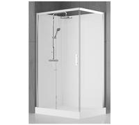 Nemo Spring Vidrio Cabine de douche - gauche - 120x90cm - porte coulissante - parois fixes - verre de sécurité - mitigeur de douche thermostatique VMV2P290ST-1B