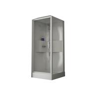 Nemo Start cabine de douche lilou plus en polystyrène épaisseur 4 mm brillant porte battante avec panneau latéral 1 pièce verre de sécurité 6mm bac à douche acrylique brillant 90x90 clair avec toit av