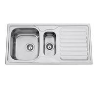 Nemo Start Mdoc évier encastré inox poli épaisseur 0,6 mm 1,5 bacs avec égouttoir 1000 x 500 mm réversible complet 241728