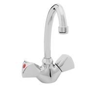 Nemo Start riga mélangeur de cuisine double poignée monotrou évier avec bec mobile chrome 17.023-CROM