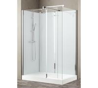 Nemo Stock douche à l'italienne complète 140x90cm en verre de sécurité clair 6mm verre blanc paroi en verre RNAA14090H2H-A