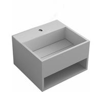 Nemo Stock Java Style lave-mains cubique avec tablette 330 x 330 mm composite minéral blanc mat WD3835