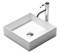 Nemo Stock Java Style Vasque à poser carrée 38x38x11cm Solid surface blanc mat WD38336