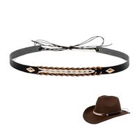 nemokamai Bandeaux de cowboy pour homme et femme, chapeaux en cuir pour chapeaux de cowboy/western/Fedora/cowgirl, multicolore, 1 Count (Pack of 1)