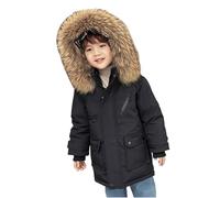Nemopter Enfant Garçon Veste d'hiver Chaud Manteau Mi Longue Doudoune à capuche Fourrure Jacket