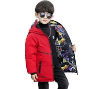 Nemopter Manteau Enfant Garçon Doudoune Capuche pour Sweat Capuche Enfant de Les dessins animés Enfant,6-7 ans,Peut être porté des deux côtés ROUGE