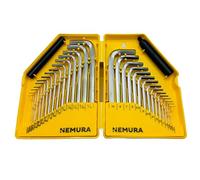 Nemura Clé Allen - Coffret de 30 clés en Chrome Vanadium - 15 Clés en Clés Métriques et 15 en Pouces - Boîte de Rangement - Outillage Résistant - Marque Française
