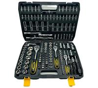 Nemura Coffret cles et douilles de 172 pcs - coffret cliquet 1/4",1/8" et 1/2" - Réversible avec Verrouillage - Chrome Vanadium - Coffret Robuste - Qualité professionnelle - Marque Française
