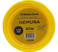 Nemura Fil Débroussailleuse Carré Ø: 2,00mm, L: 65m - Compatible avec d'autres marques - Haute durabilité - Qualité professionnelle - Marque Française
