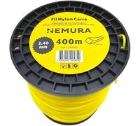 Nemura Fil Débroussailleuse Carré Ø: 2,40mm, L: 400m - Compatible avec d'autres Marques - Haute durabilité - Qualité Professionnelle - Marque Française