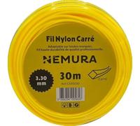 Nemura Fil Débroussailleuse Carré Ø: 3,30mm, L: 30m - Compatible avec d'autres marques - Haute durabilité - Qualité professionnelle - Marque Française
