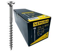 Nemura Lot de 100 Vis à Bois 6 x 120 mm - en Acier Zingué à Tête Fraisée - vis à bois Torx - Visses Spéciales pour Bois et Aggloméré - Haute Qualité Durable - Marque Francaise