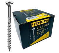 Nemura Lot de 150 Vis à Bois 6 x 100 mm - en Acier Zingué à Tête Fraisée - vis à bois Torx - Visses Spéciales pour Bois et Aggloméré- Haute Qualité Durable - Marque Francaise