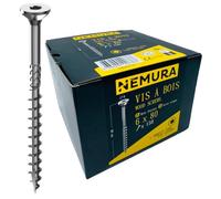 Nemura Lot de 150 Vis à Bois 6 x 80 mm - Acier Zingué à Tête Fraisée - vis à bois Torx - Visses Spéciales pour Bois et Aggloméré- Haute Qualité Durable - Marque Francaise.