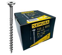 Nemura Lot de 200 Vis à Bois 5 x 100 mm - en Acier Zingué à Tête Fraisée - vis à bois Torx - Visses Spéciales pour Bois et Aggloméré- Haute Qualité Durable - Marque Francaise