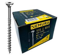 Nemura Lot de 200 Vis à Bois 6 x 60 mm - en Acier Zingué à Tête Fraisée - vis à bois Torx - Visses Spéciales pour Bois et Aggloméré- Haute Qualité Durable - Marque Francaise