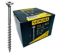 Nemura Lot de 200 Vis à Bois 6 x 70 mm - en Acier Zingué à Tête Fraisée - vis à bois Torx - Visses Spéciales pour Bois et Aggloméré- Haute Qualité Durable - Marque Francaise