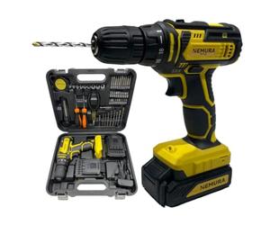 Nemura Perceuse Visseuse Sans Fil 20V - Livrée avec 2 Batteries 1,5 Ah - Tournevis Électrique avec Poignée Soft Grip et Lampe Led - Malette avec 54 Accessoires - Marque Française