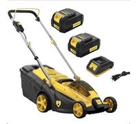 Nemura Tondeuse à Batterie 40V + 2 Batteries 4Ah - Largeur de Coupe 37cm - 6 hauteurs de Coupe 25 à 77 mm - Bac 35 L - Coupe Précise et Chargeur Rapide - Marque française