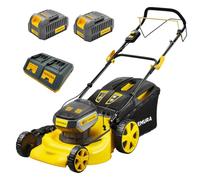 Nemura Tondeuse Autotractée à Batterie 80 V (2x40V) - Coupe 46 cm - Jusqu'à 500 m2 - Fonction Mulching - Livrée avec 2 Batteries 4Ah et 2 chargeurs - Marque Française