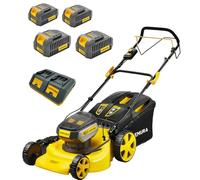 Nemura Tondeuse Autotractée à Batterie 80 V (2x40V) - Coupe 51 cm - 4 Batteries 4Ah + Double Chargeur - Autonomie 1100 m² - 7 Hauteurs 25-70 mm - Fonction Mulching - Bac 60L - Marque Française