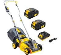 Nemura Tondeuse sans Fil 40V - 3 Hauteurs de Tonte - Bac de Ramassage 30L - 3500 Tours par Minute - 32cm de Coupe - Moteur Brushless - 2 Batteries 4Ah et Chargeur Rapide - Marque Française