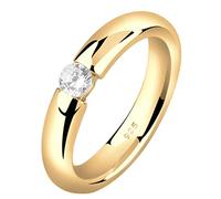 Nenalina 0603530419 Bague de fiançailles en argent sterling 925 plaqué or avec zircone cubique blanc de 4 mm, argent sterling 928, Zircone cubique