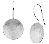 Nenalina Boucles d'oreilles pendantes en argent rondes avec surfaces brossées 324396-390