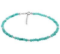 Nenalina Bracelets de cheville d'argent de la mode Boho de perles turquoise et boules d'argent, dames bracelet en pierre de la cheville pour les femmes et les filles, longueur 25-28 cm