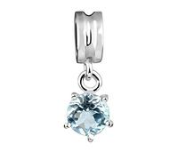 Nenalina Charm pendant Topazes Bleues Bleu en argent 925 sterling, également compatible pour Pandora Bracelets, 718012-012
