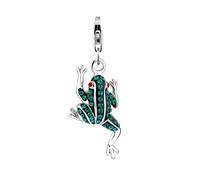 Nenalina Pendentif Charm, grenouille, avec cristaux, en argent sterling pour tous les bracelets Charm 716241-035