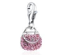 Nenalina Pendentif Charm, sac à main rose, avec cristaux,en argent sterling pour tous les bracelets Charm 716204-063
