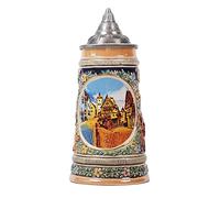 NENBOLEC Choppe de Biere Allemande Beer Stein Mug Francfort Romer Oktoberfest Viking Tankard pour Anniversaire Cadeau Homme Père Mari 0.6 Liter