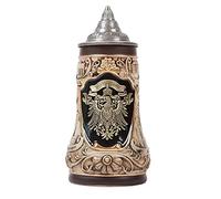 NENBOLEC Choppe de Biere Allemande étain Aigle Beer Stein Mug Oktoberfest Viking Tankard pour Anniversaire Cadeau Homme Père Mari 1.0 Liter