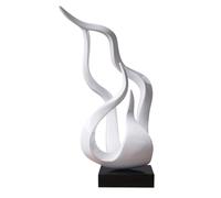 NENBOLEC Modern Statue Décor Abstrait Figurine Cadeau Flamme Sacrée Sculpture Arts Maison Décoration Ornament Résine Blanc 42cm