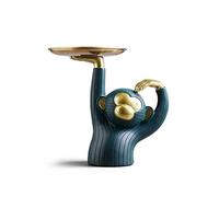 NENBOLEC Plateau de Rangement Singe Sculpture Statue Moderne Décor Art Intérieur Maison Cadeau pour Famille Amis Amoureux Résine 21cm