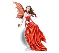 Nene Thomas Fantaisie Rouge Figurine Elfes avec Rouges Surpasser - Crimson Lili Statue de Fée, Peint à la Main, Motif