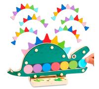 Nene Toys Dino Affamé, Jouet Montessori en Bois pour Enfants de 2 Ans, Jeu de Tri des Couleurs, Jouet Dinosaure Éducatif pour Enfants, Activité Éducative Préscolaire, Cadeau Garçons et Filles 2 3 Ans