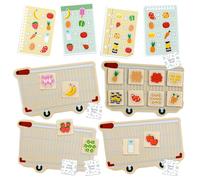 Nene Toys Ma Liste de Courses - Jeu de Société Montessori pour Compter et Mémoriser dès 3 Ans - Jeu Éducatif en Bois avec Pièces Magnétiques - Cadeau Enfant 3 4 5 6 7 Ans Fille Garçon