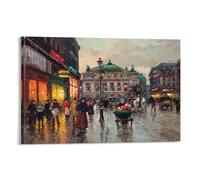 NENGKUAI Edouard Leon Cortes Poster Avenue de l'opéra Impression sur toile décorative Cadre 40 x 60 cm