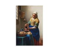 NENGKUAI Johannes Vermeer Poster The Milkmaid (Ca. 1660) Impression sur toile décorative sans cadre 20 x 30 cm