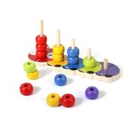 Nenitus Jouet Montessori 1 2 3 ans, jouet montessori abaque empilable en bois, jouet éducatif, cadeau pour petits enfants et bébés.