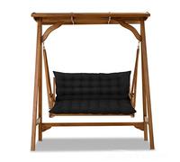 NENIUX Coussin de banc de jardin à dossier haut avec dossier, balancelle, tapis de chaise longue, coussin de rechange pour banc en bois pour terrasse ou arrière-cour, 150 x 100 x 8 cm, noir