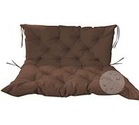 NENIUX Coussin de banc de jardin très épais avec dossier, antidérapant, imperméable et inclinable, pour terrasse, porche, pelouse - 100 x 100 x 10 cm, marron