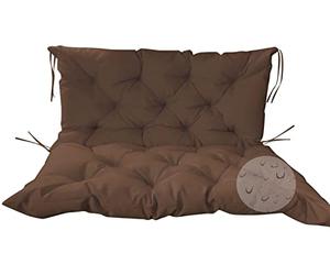 NENIUX Coussin de banc de jardin très épais avec dossier, antidérapant, imperméable et inclinable, pour terrasse, porche, pelouse - 100 x 100 x 10 cm, marron