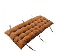 NENIUX Coussin de banc d'intérieur rectangulaire épais, antidérapant avec sangles pour salle à manger, jardin, terrasse, banc en bois, canapé 2 ou 3 places, 170 x 53 x 8 cm, marron