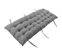 NENIUX Coussin de banc d'intérieur rectangulaire épais, antidérapant avec sangles pour salle à manger, jardin, terrasse, banc en bois, canapé 2 ou 3 places, 120 x 45 x 8 cm, gris